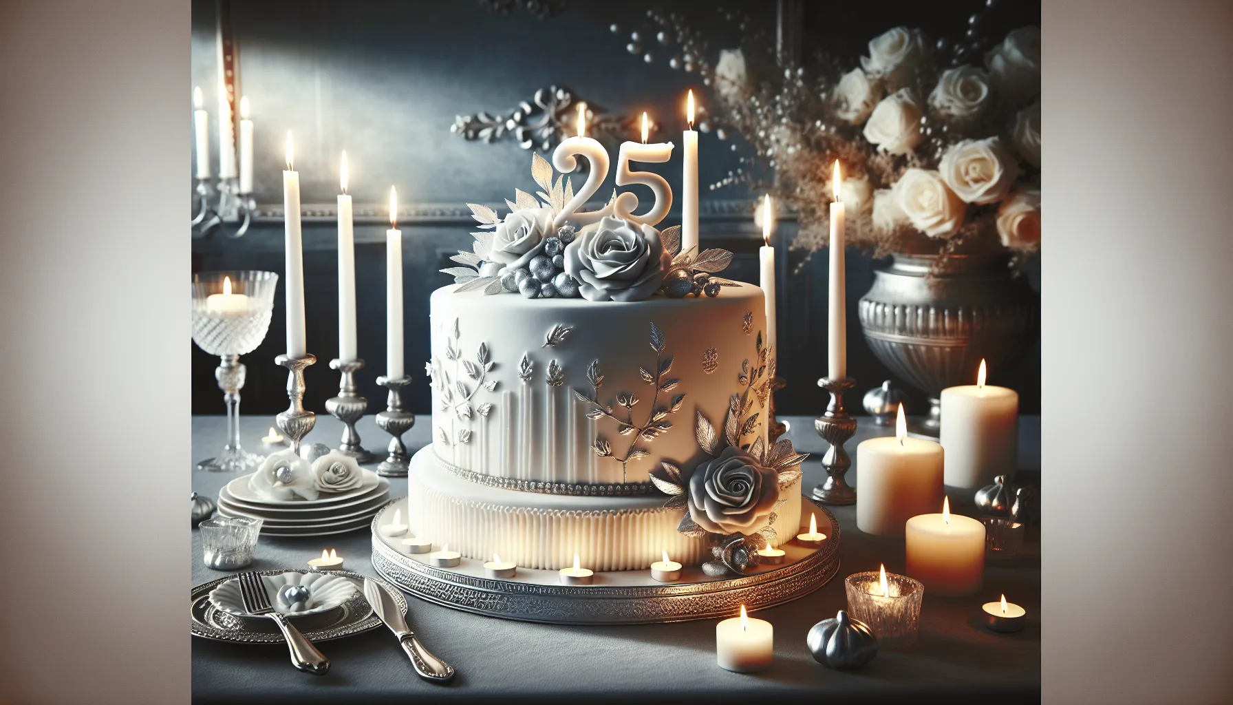 Gateau et decoration pour un anniversaire de mariage noces d argent
