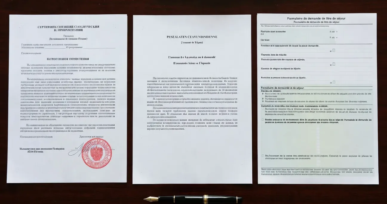 Documents administratifs français et russes pour visa époux