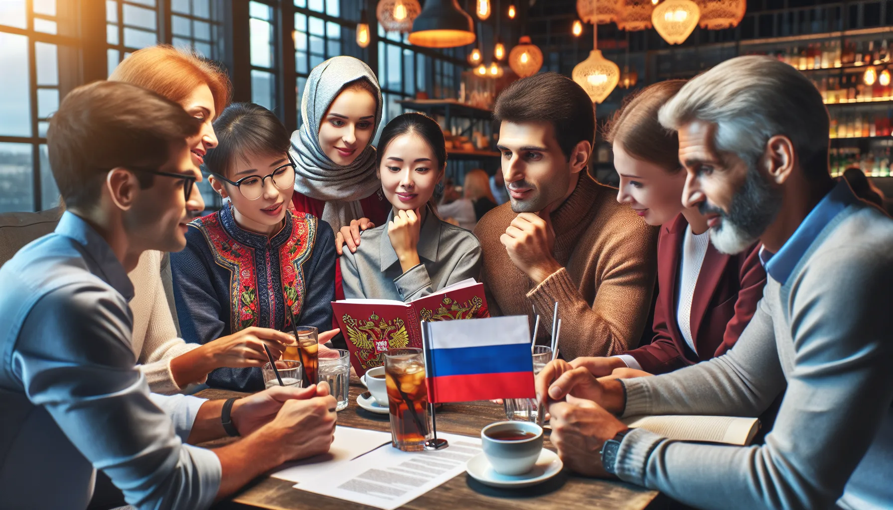 Etrangers discutant de leur perception des femmes russes